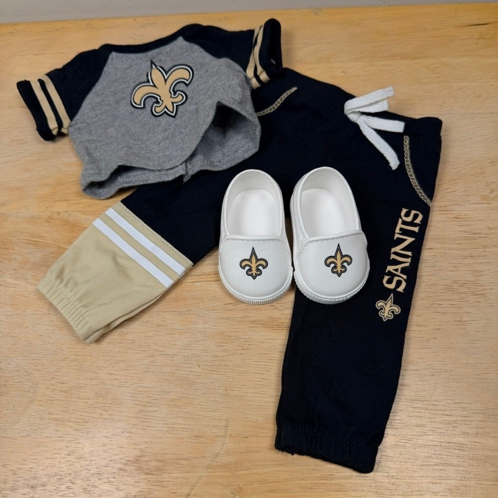 American Girl Doll New Orleans Saints Fan Gear Outfit NFL Shirt Pants Shoes